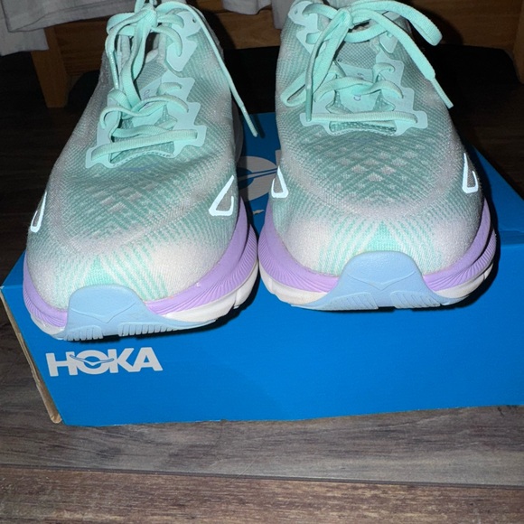 HOKA Clifton 9 Running Sneaker Sunlit Ocean Lilac Comfort Women's Size 12 Wide - Picture 7 of 12